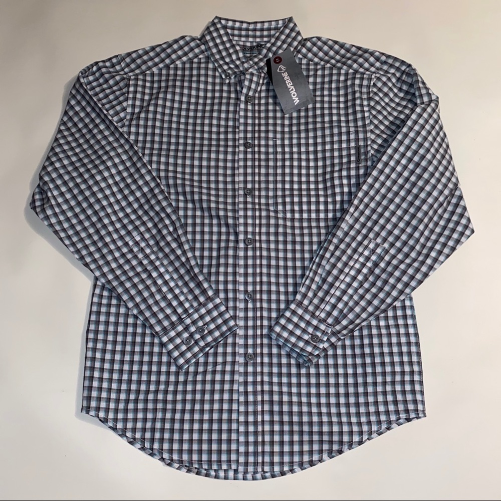 Wolverine Checker Stripe LongSleeve ButtonUp Shirt